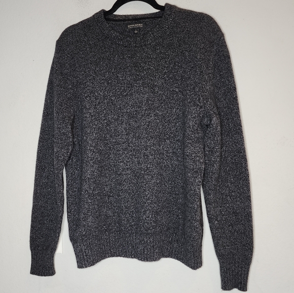 Banana Republic 100% Merino Wool Grey Mens Crewneck Sweater Mens Size Large - Picture 1 of 11